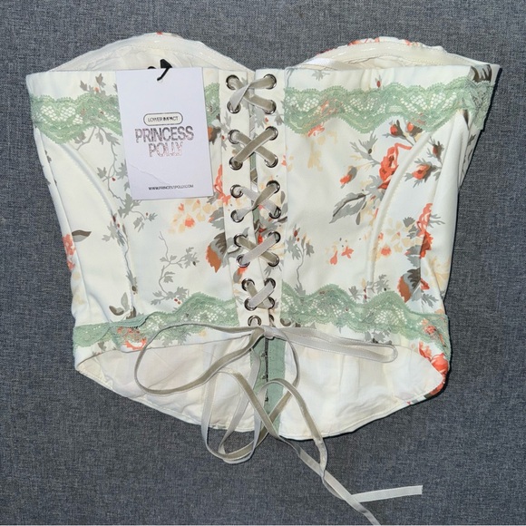 Princess Polly Yamie Bustier Corset Floral Lace Going Out Top - Picture 4 of 7